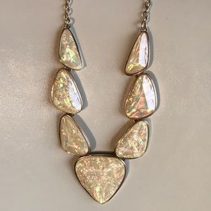 Geometric Opalescent Fashion Necklace